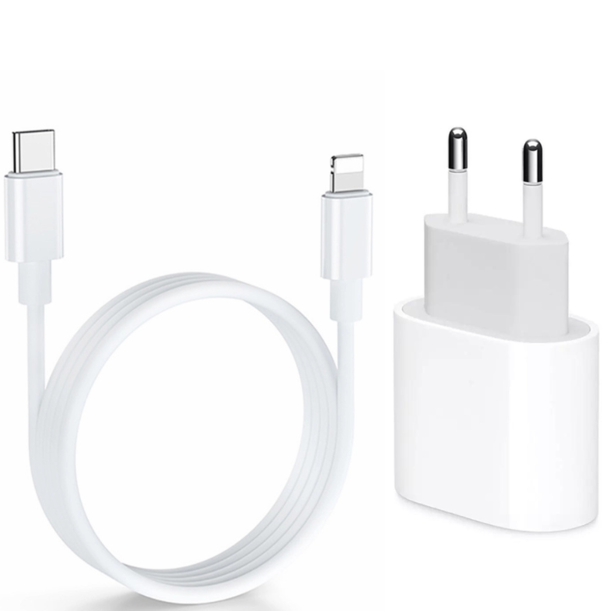 TRMK Netzteil 20W USB Ladekabel Ladegerät Apple, XR, + weiß C 12, Ladekabel Apple 1m XS 14, 11, 13, für iPhone für Apple