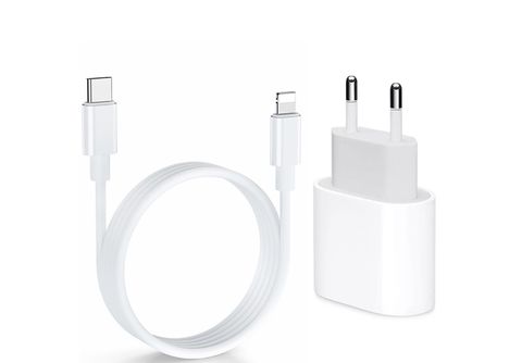 TRMK Netzteil 20W USB C Ladegerät für Apple iPhone 14, 13, 12, 11, XR, XS +  Ladekabel für Apple, 1m Ladekabel Apple, weiß