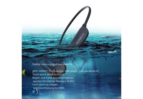 Auriculares inalámbricos - Auriculares de conducción ósea negros  inalámbricos Bluetooth de un solo oído no intraauriculares SYNTEK,  Intraurales