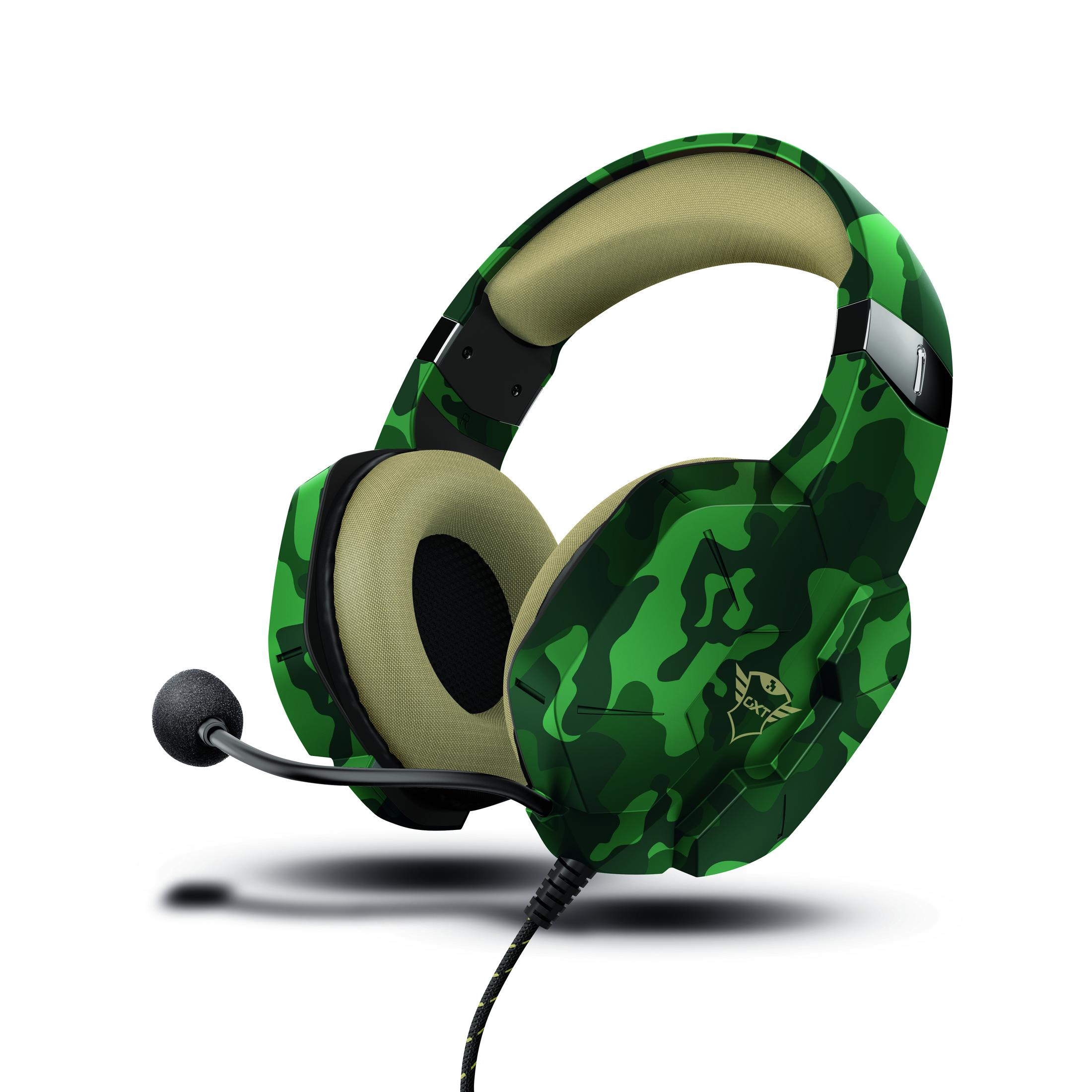 TRUST 24319 CARUS In-ear Headset Camouflage CAMO, GXT323C GAMING Grün JUNGLE Gaming