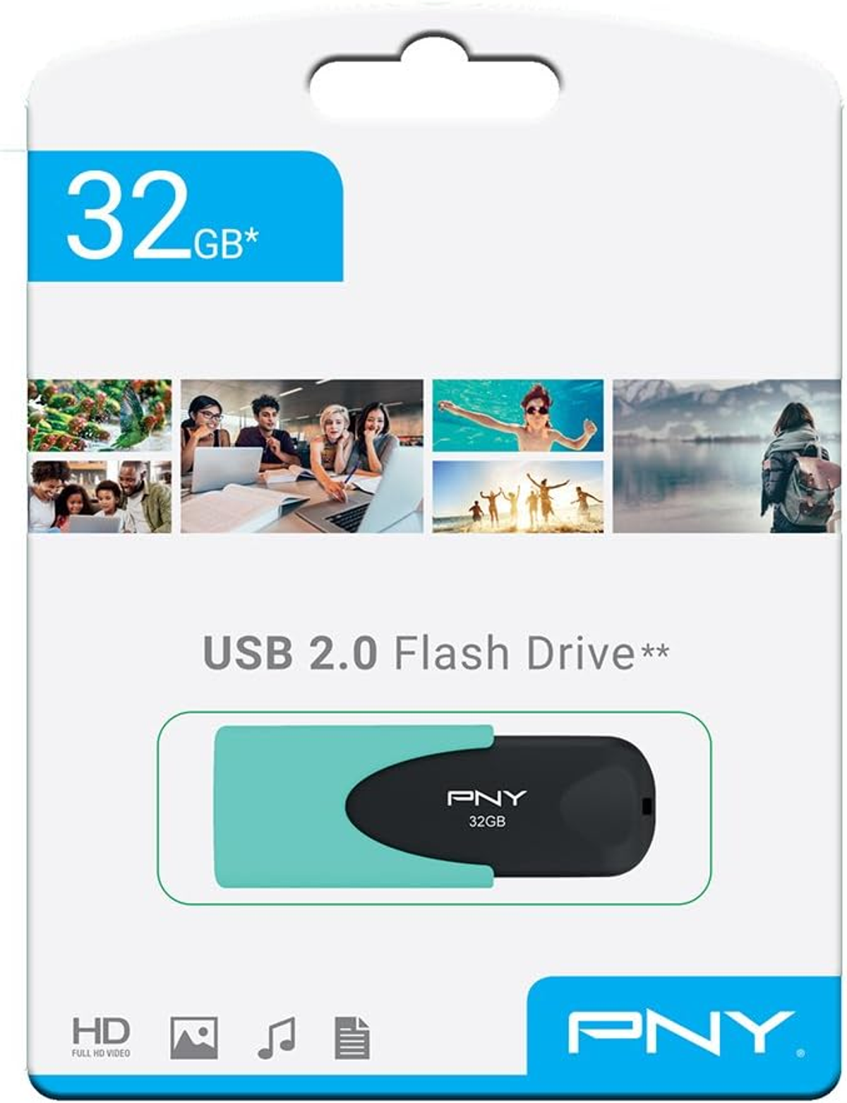 PNY Attaché 4 USB-Flash-Laufwerk 32 GB) (Pastell-aqua