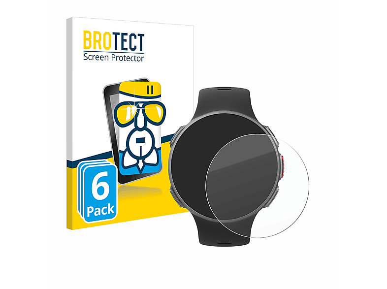 BROTECT 6x Schutzglas Panzer Folie Glas klar Schutzfolie (für Polar Vantage V)