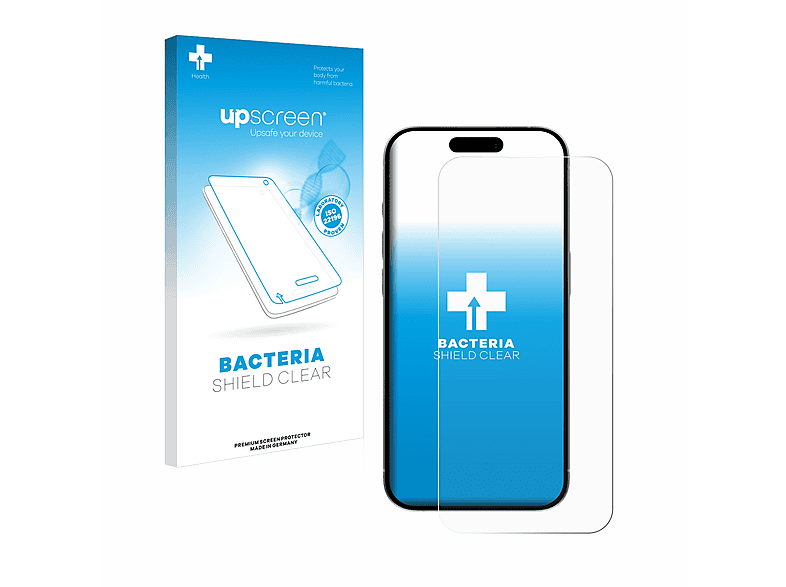 UPSCREEN antibakteriell klare Schutzfolie(für Apple iPhone 15 Pro Max)