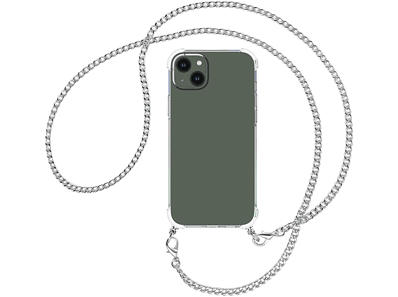 ENERGY mit Kette MTB Apple, Umhängetasche, 15 MORE iPhone Plus, Metallkette, (silber) Umhänge-Hülle