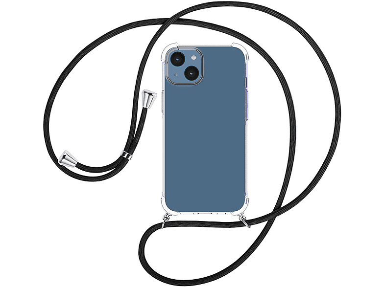 Kordel, iPhone Apple, 15, Umhängetasche, mit MORE / ENERGY Schwarz Umhänge-Hülle MTB silber