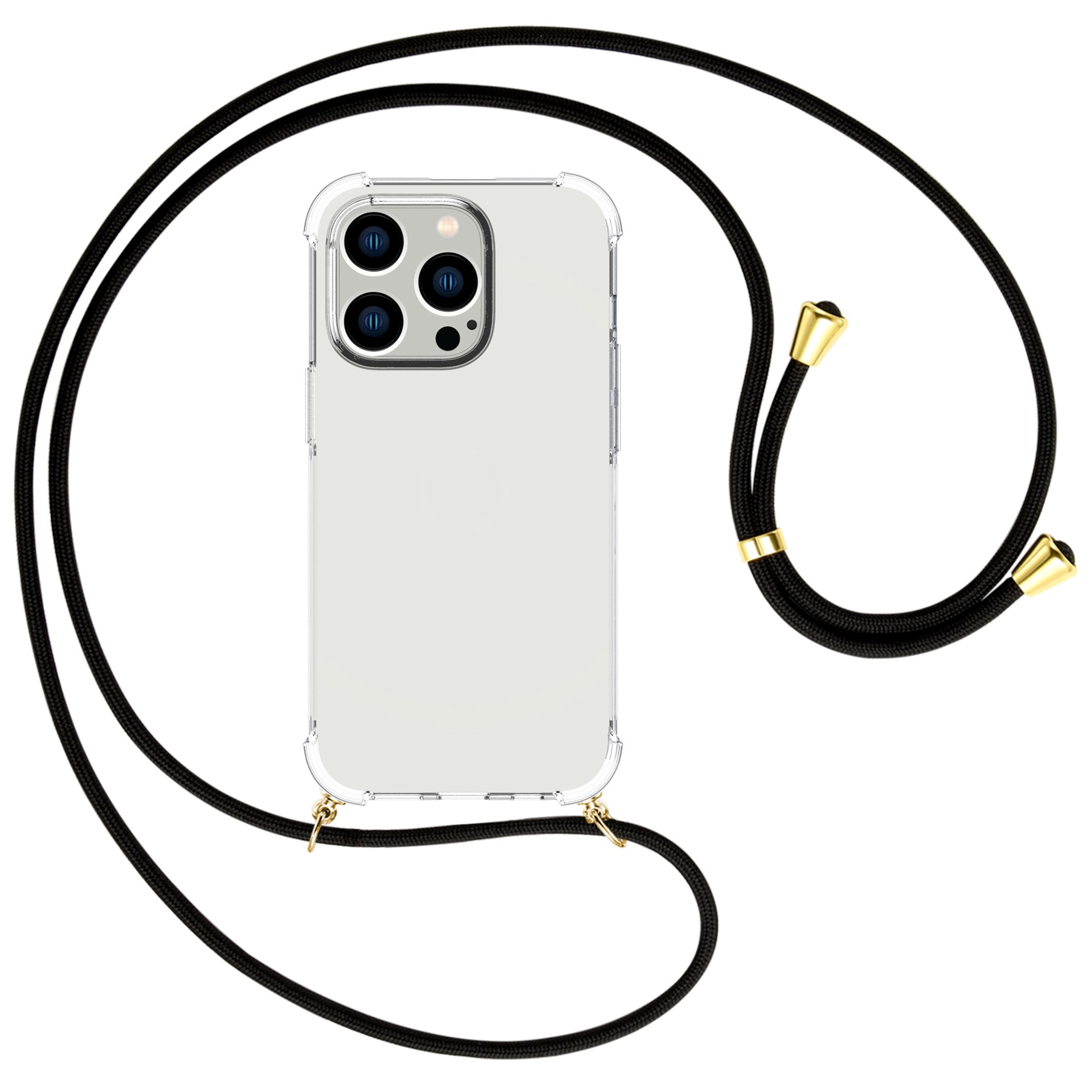 Umhängetasche, / Apple, MTB MORE 15 iPhone Pro, Kordel, Umhänge-Hülle gold ENERGY mit Schwarz