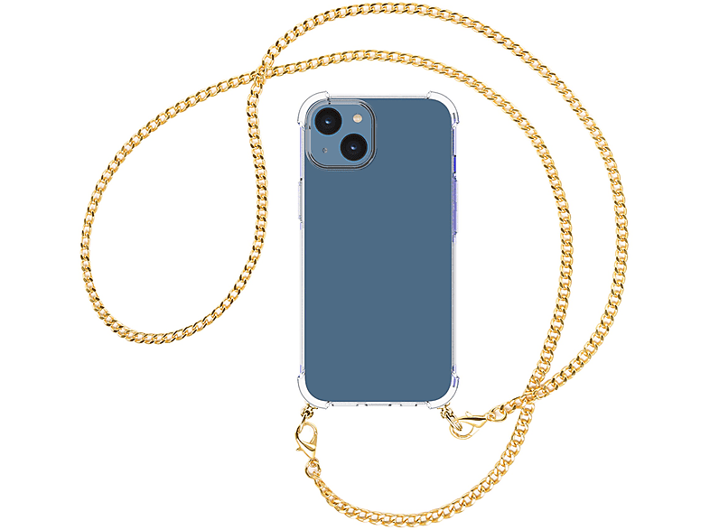 MTB ENERGY 15, iPhone mit Umhänge-Hülle Metallkette, MORE Umhängetasche, Apple, Kette (gold)