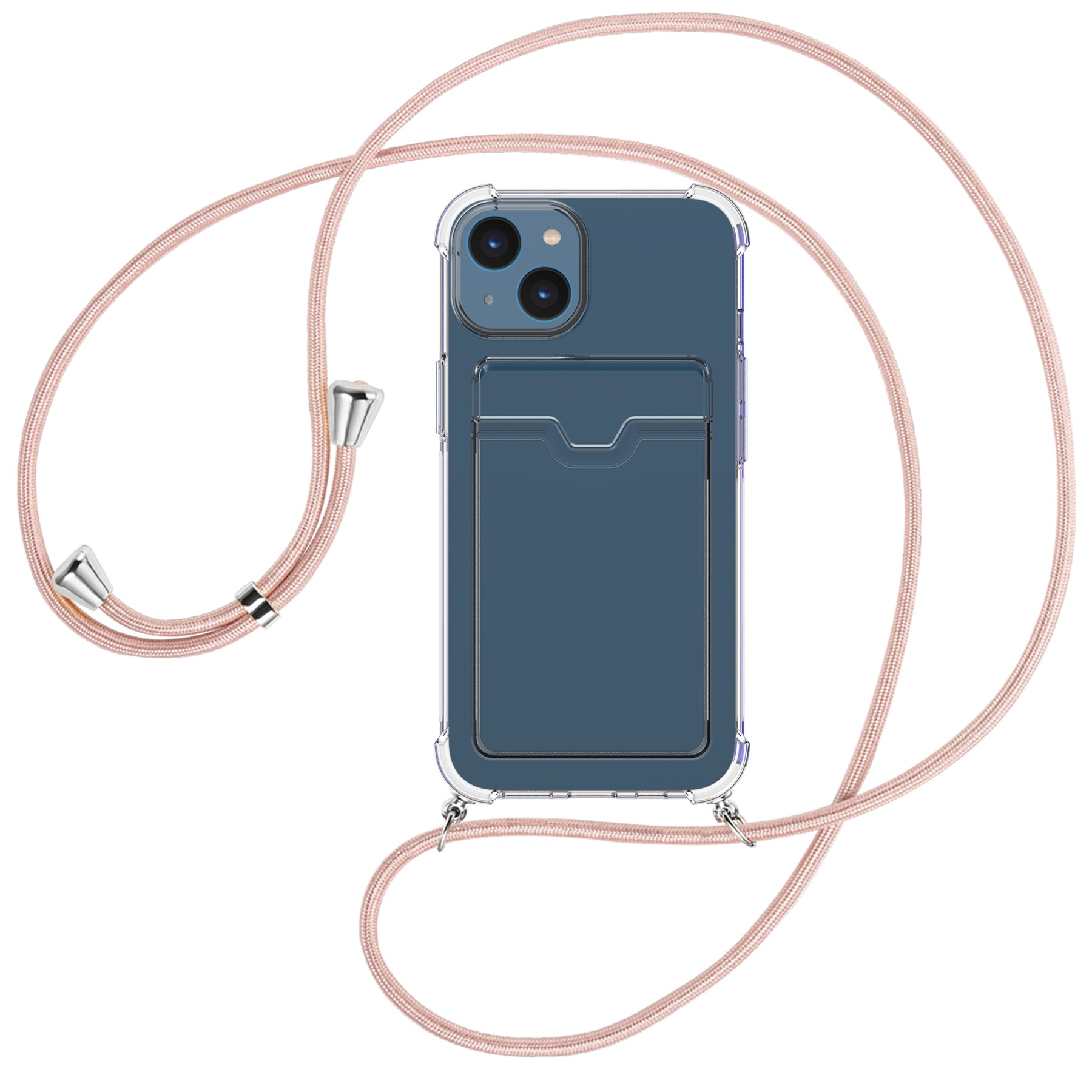 Umhängetasche, MORE Rosegold / ENERGY silber iPhone MTB Apple, mit Umhänge-Hülle 15, Kartenfach,