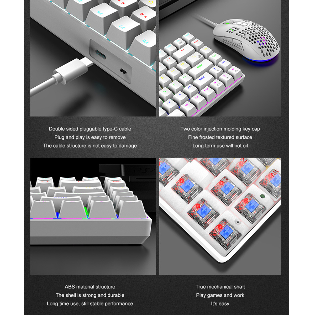 UWOT Tasten, Grüner Schaft, Mechanisch Bunte Mechanische 84 Gaming-Tastatur: Tastatur, Lichter, Amerikanische Tastatur,