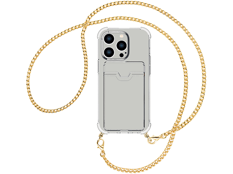 MTB MORE mit Umhänge-Hülle Kette (gold) Pro, ENERGY iPhone Apple, 15 Kartenfach, Umhängetasche
