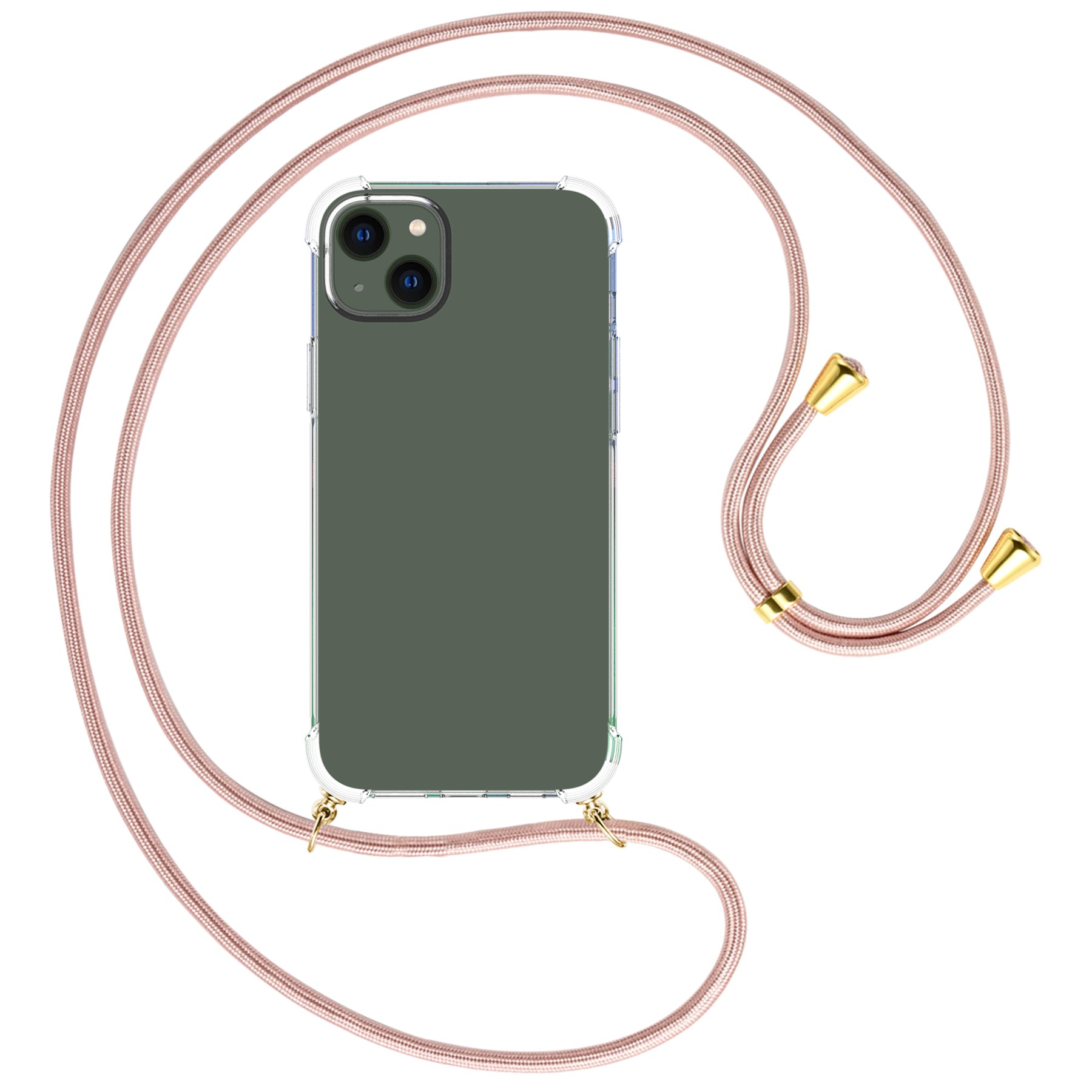 MTB MORE iPhone gold Kordel, / ENERGY 15 Apple, mit Plus, Umhängetasche, Umhänge-Hülle Rosegold