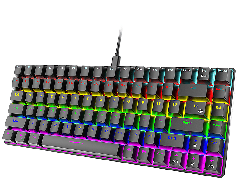 Amerikanische Gaming-Tastatur: Mechanische Mechanisch Tastatur, Bunte 84 Lichter, Tasten, Grüner Schaft, Tastatur, UWOT