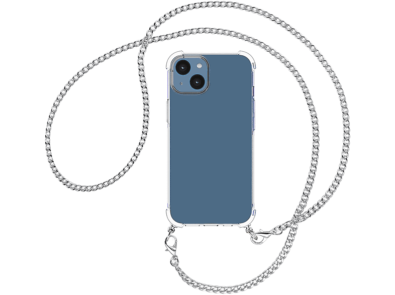 15, MTB Umhänge-Hülle ENERGY Metallkette, iPhone (silber) Kette Apple, MORE mit Umhängetasche,