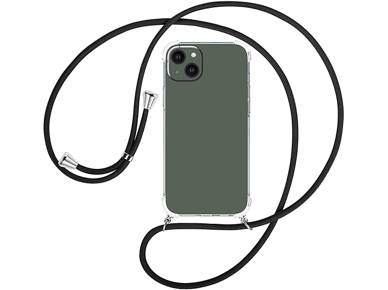 MTB MORE ENERGY silber mit Apple, Schwarz iPhone Kordel, Umhängetasche, Plus, Umhänge-Hülle / 15