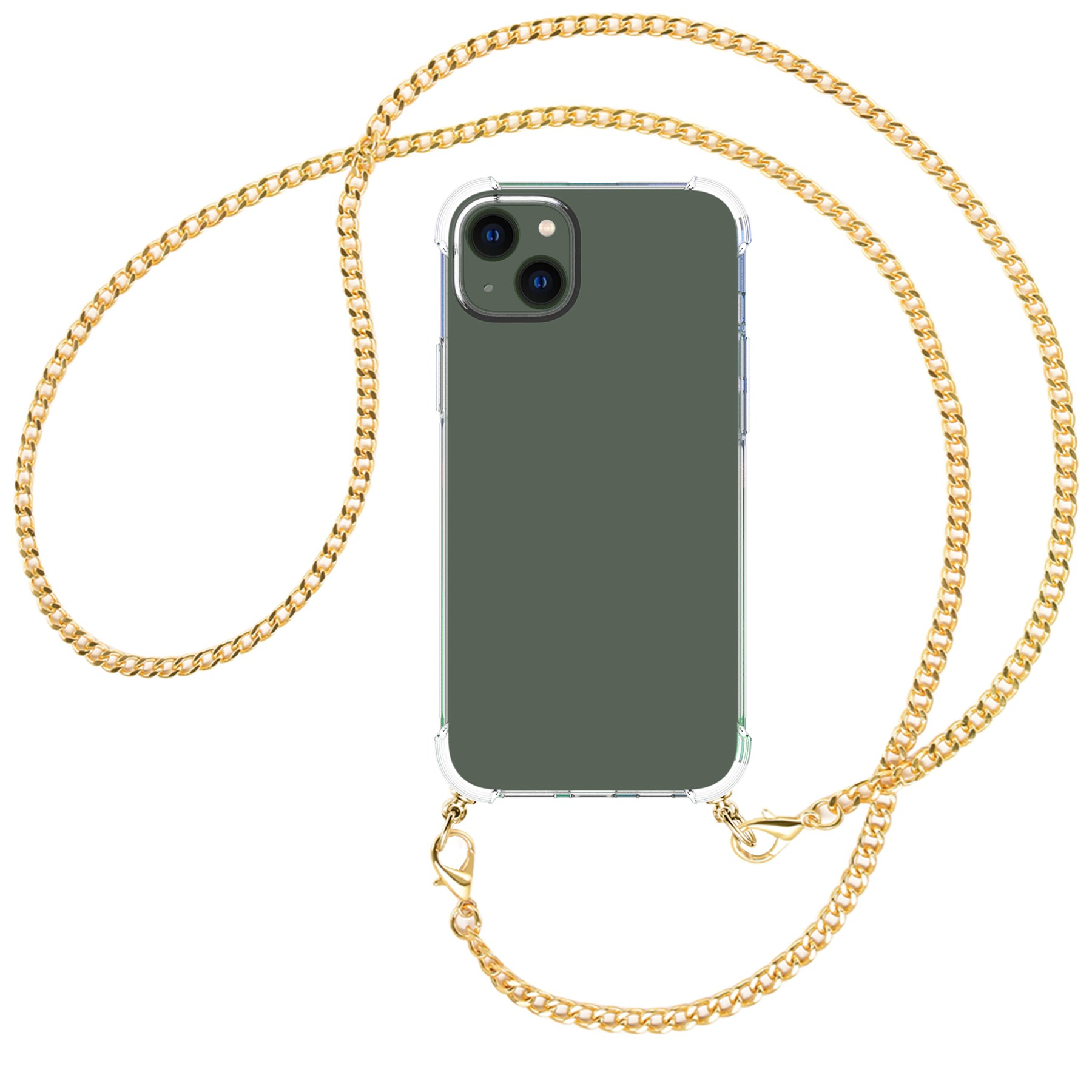 MTB MORE ENERGY (gold) Apple, mit iPhone Umhänge-Hülle Plus, Kette Umhängetasche, 15 Metallkette