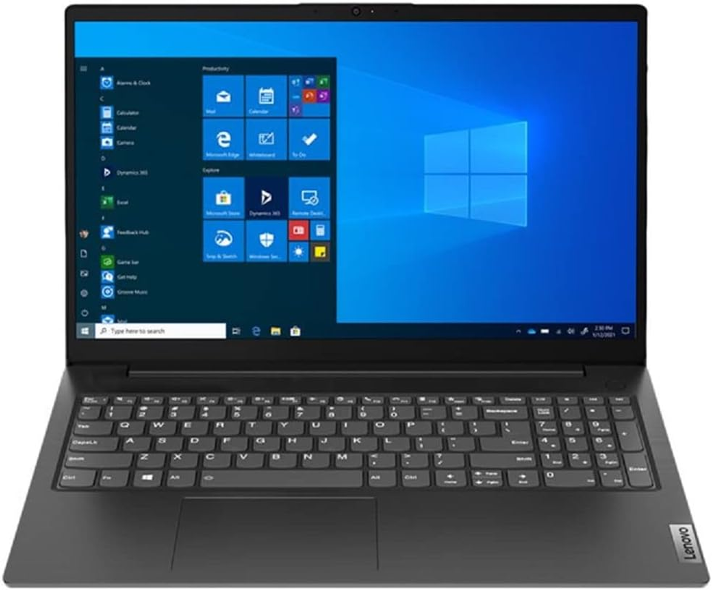 Laptop mit Windows-Oberfläche auf dem Bildschirm, Tastatur sichtbar.