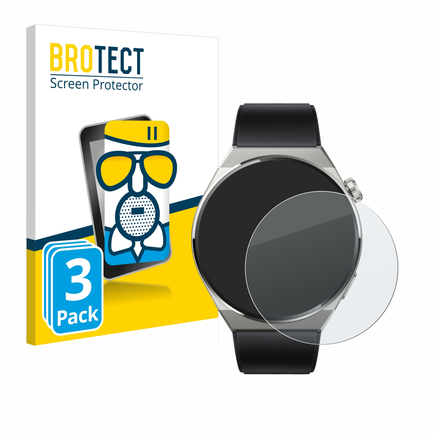 BROTECT 3x Airglass matte Schutzfolie(für (46mm)) GT 3 Huawei Titanium Pro Watch