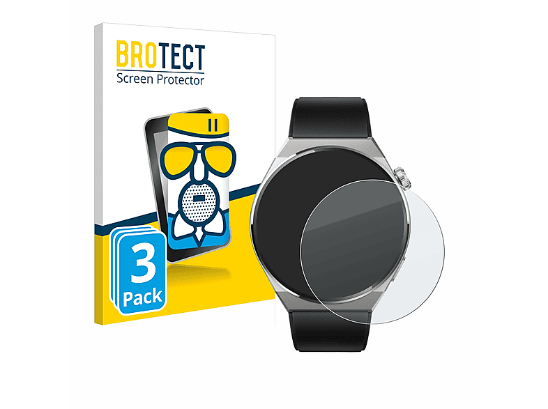 BROTECT 3x Airglass matte Schutzfolie(für Huawei Watch GT 3 Pro Titanium (46mm))