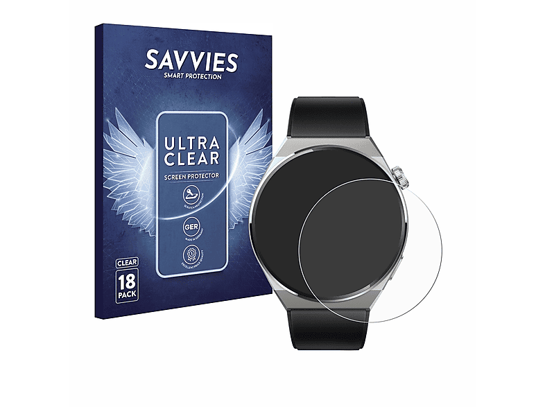 SAVVIES 18x klare Schutzfolie(für Pro (46mm)) Titanium Huawei Watch GT 3