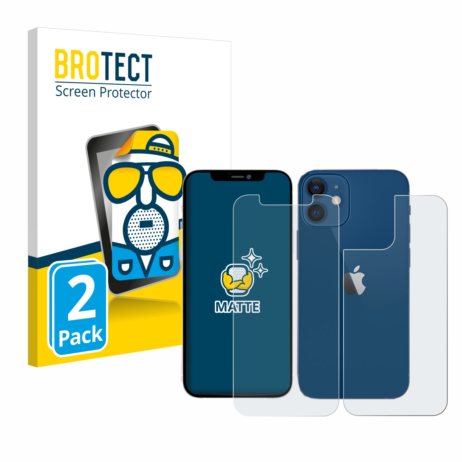 BROTECT 2x matte Schutzfolie(für Apple 12) iPhone