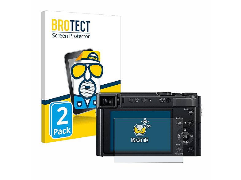 BROTECT 2x matte Schutzfolie(für Panasonic Lumix DC-TZ202D) | Kamera Schutzfolie