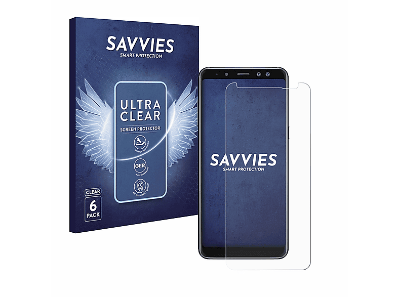 Samsung 2018) SAVVIES klare 6x A8 Galaxy Schutzfolie(für