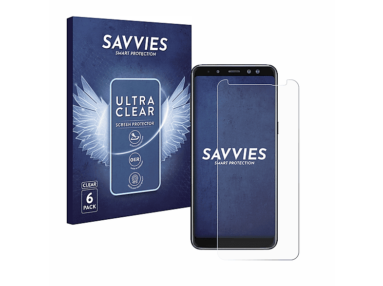 A8 Galaxy klare Samsung 2018) SAVVIES 6x Schutzfolie(für