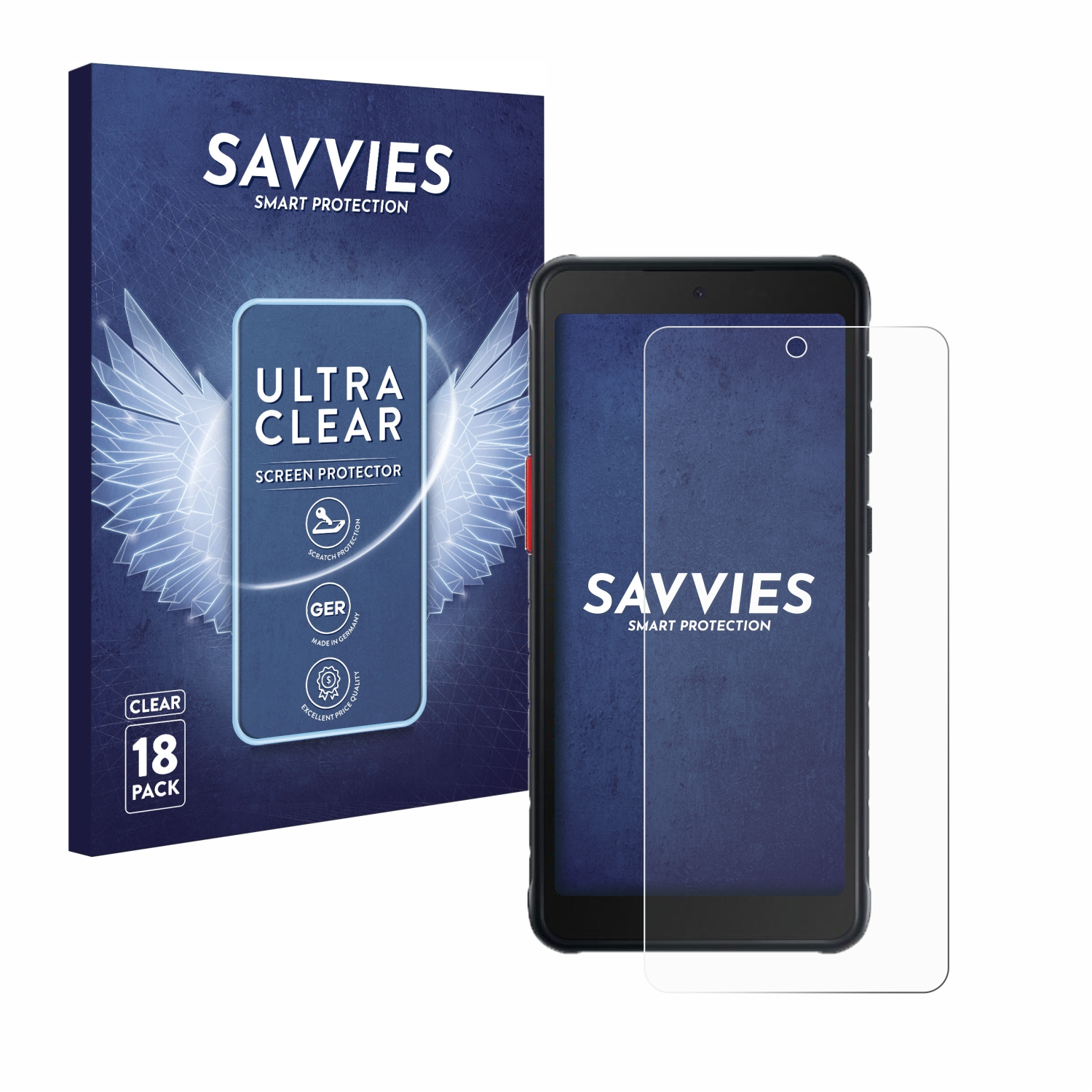 SAVVIES 18x klare Edition) Enterprise Schutzfolie(für Samsung XCover Galaxy 5