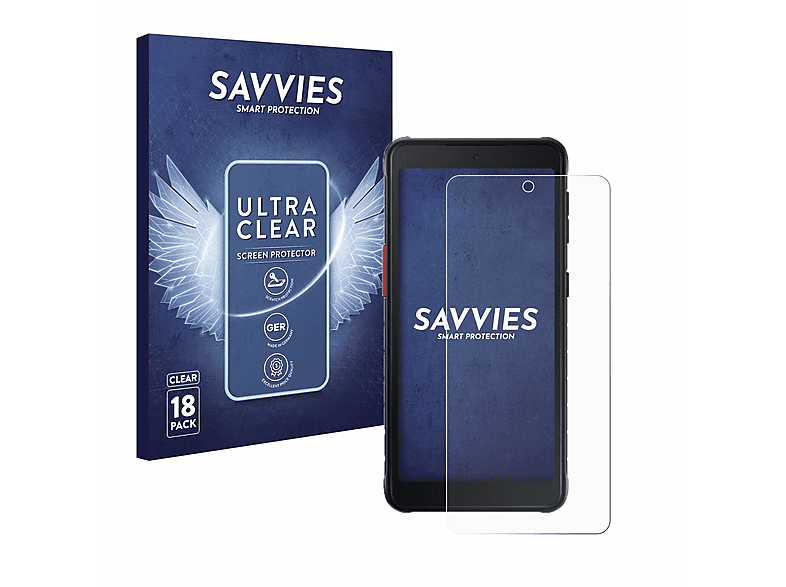 Samsung 18x Enterprise Schutzfolie(für Edition) Galaxy klare 5 XCover SAVVIES