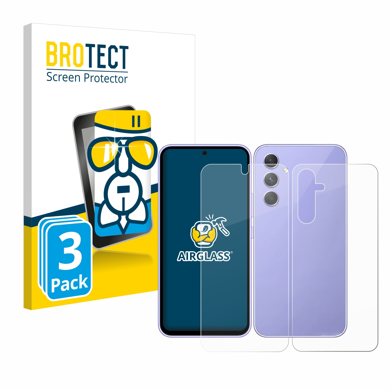 BROTECT Airglass 3x A54 Galaxy 5G) klare Schutzfolie(für Samsung