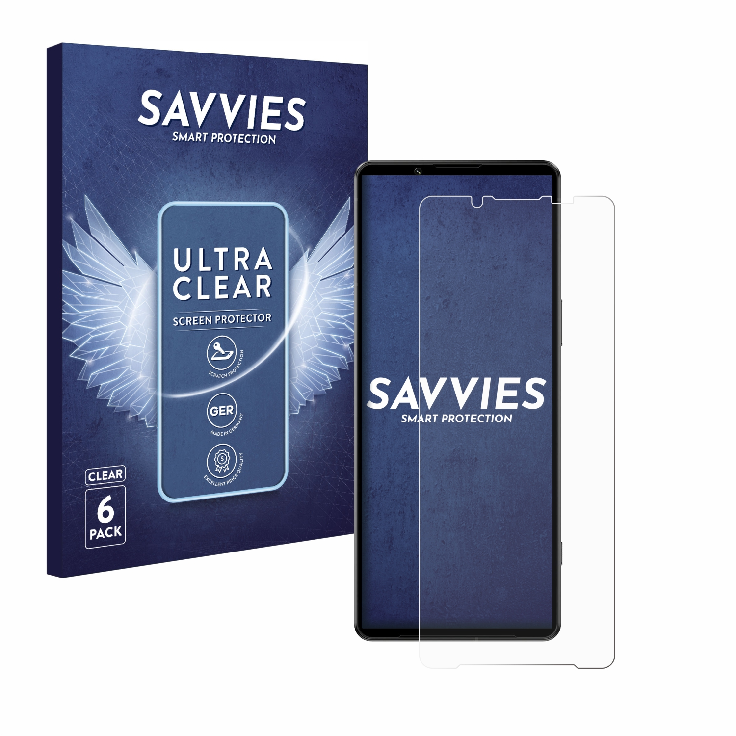 SAVVIES 6x klare Schutzfolie(für Sony IV) Xperia 1
