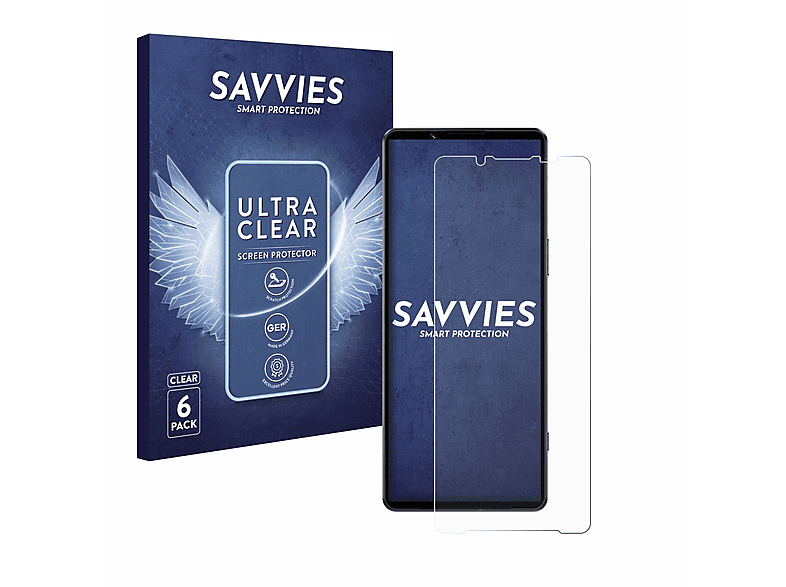 Sony 1 IV) SAVVIES Schutzfolie(für Xperia 6x klare