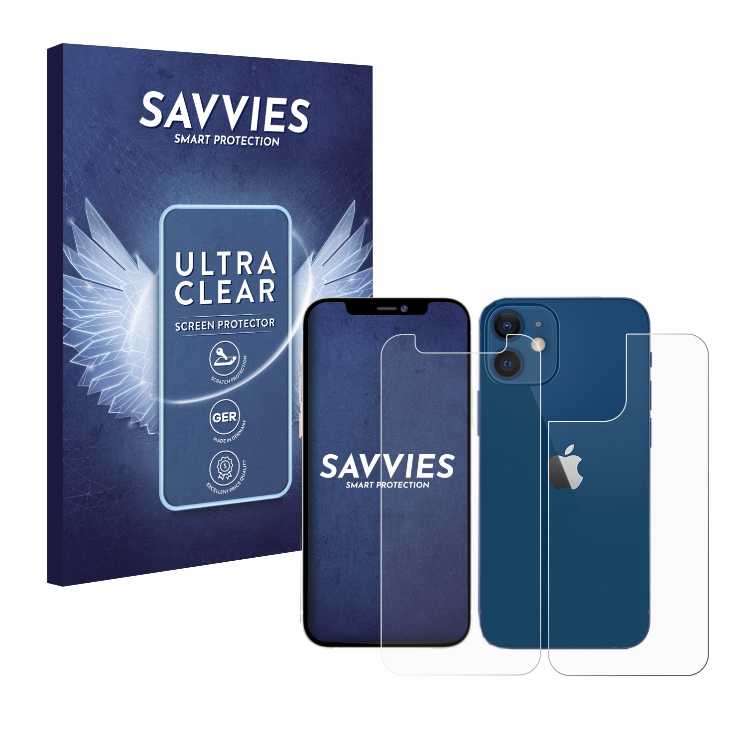 Apple iPhone mini) SAVVIES 18x 12 klare Schutzfolie(für