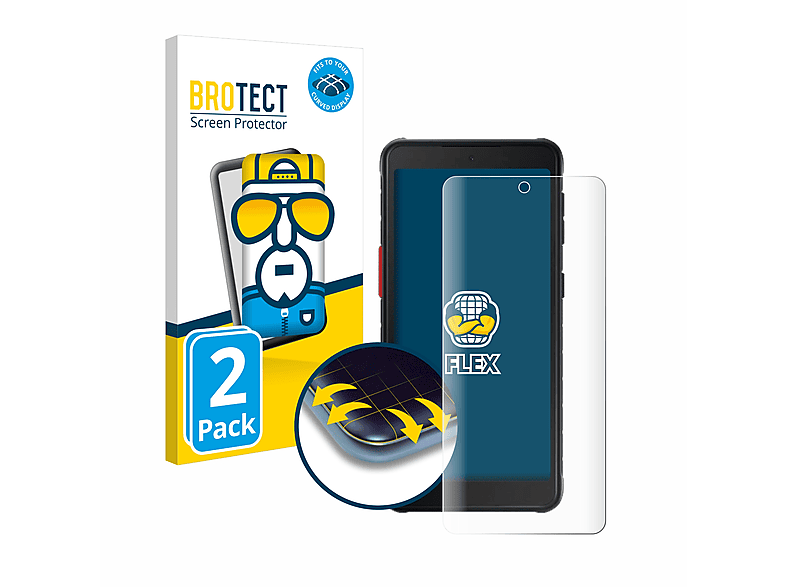 BROTECT 2x Flex Full-Cover 3D Curved Enterprise XCover Galaxy Schutzfolie(für Samsung Edition) 5