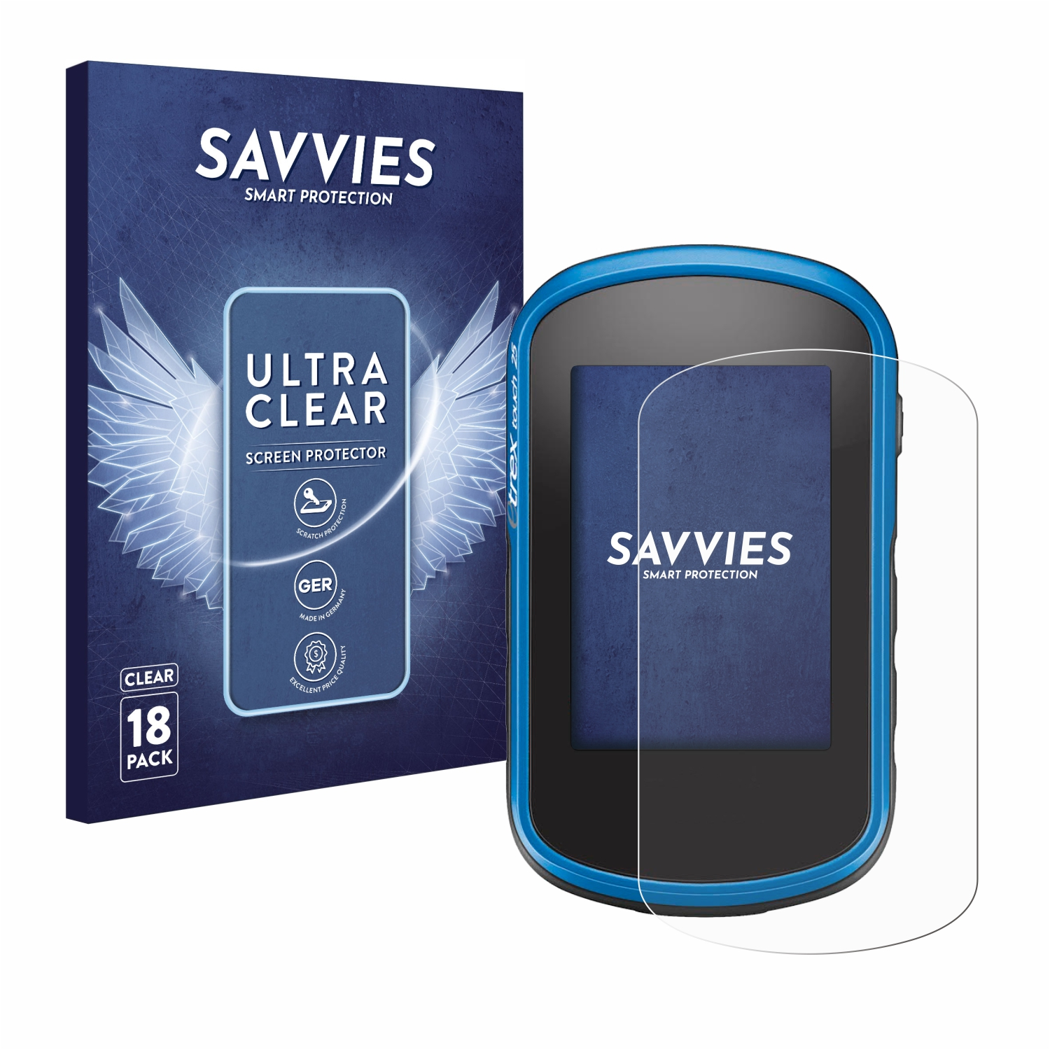 SAVVIES 18x klare Schutzfolie(für 35) Touch eTrex Garmin