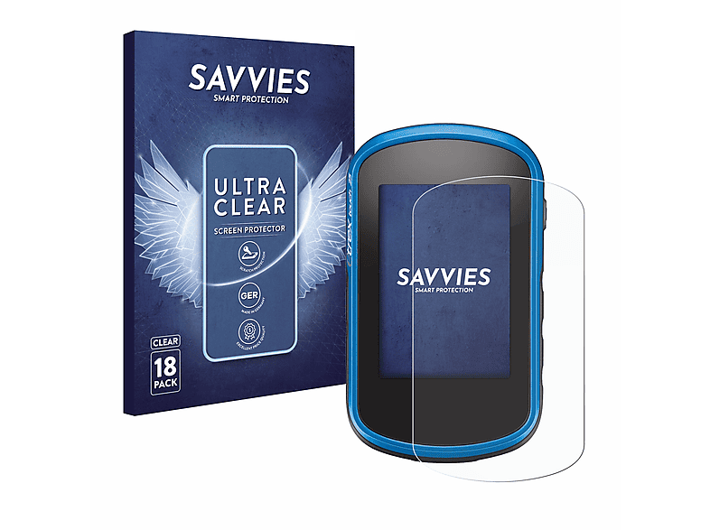 SAVVIES 18x klare Schutzfolie(für Garmin eTrex Touch 35)