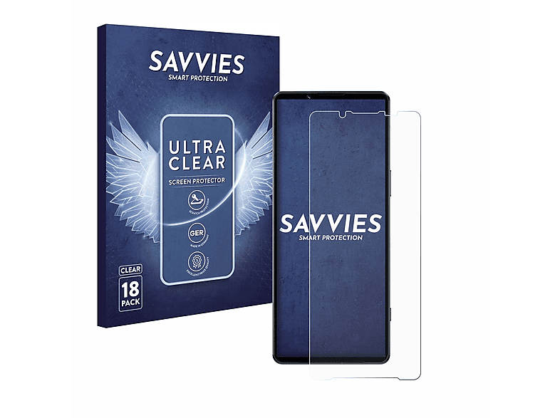 SAVVIES 18x Schutzfolie(für Sony IV) Xperia klare 1
