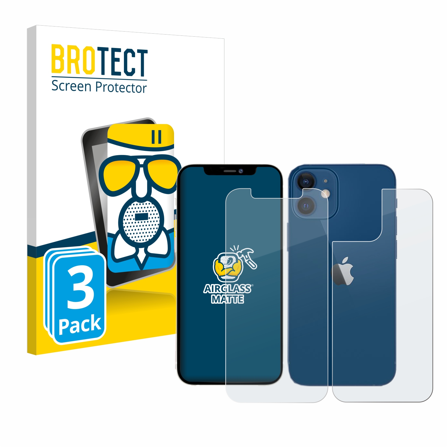 BROTECT Schutzfolie(für Apple Airglass 12) matte 3x iPhone