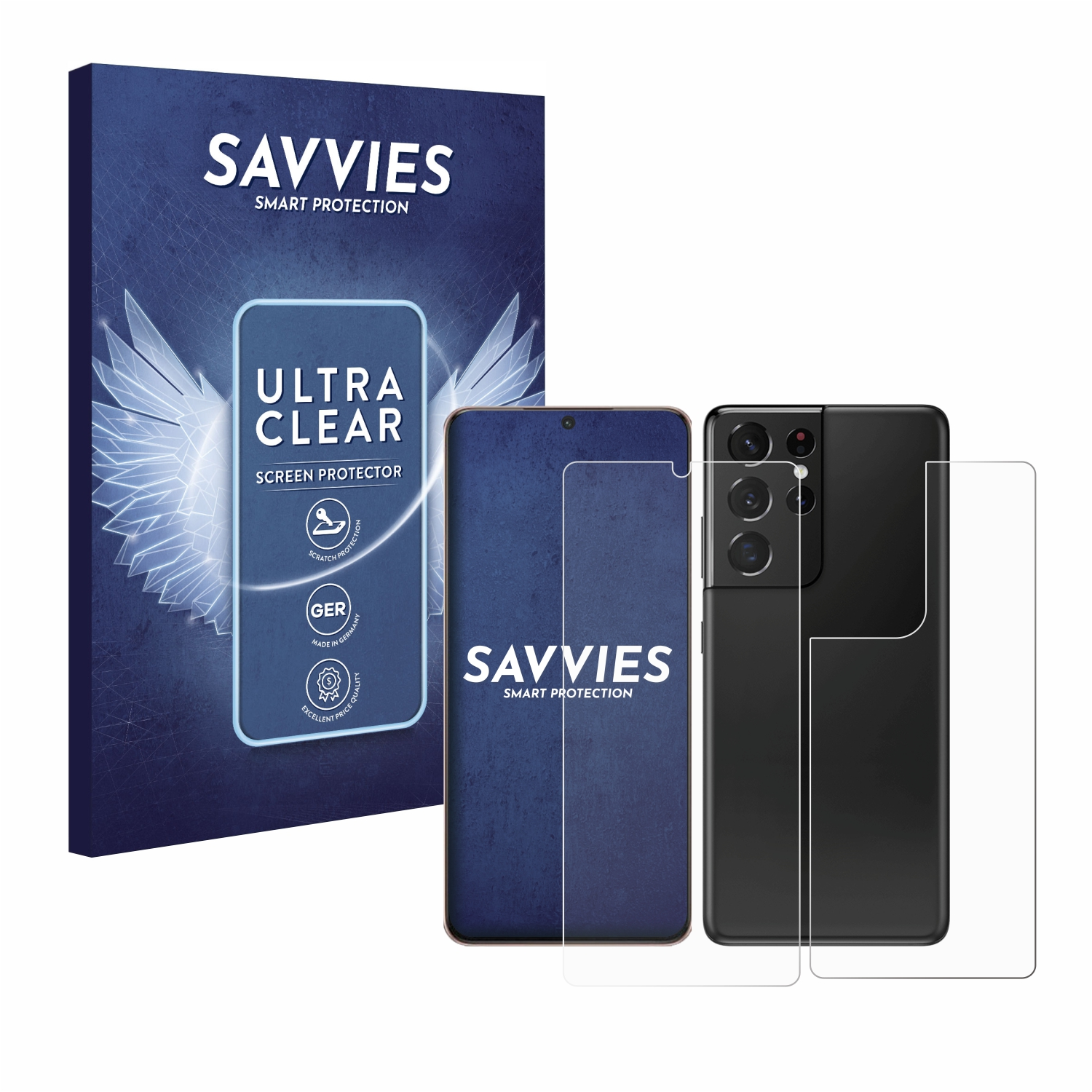 SAVVIES 18x klare Schutzfolie(für Galaxy 5G) Ultra Samsung S21