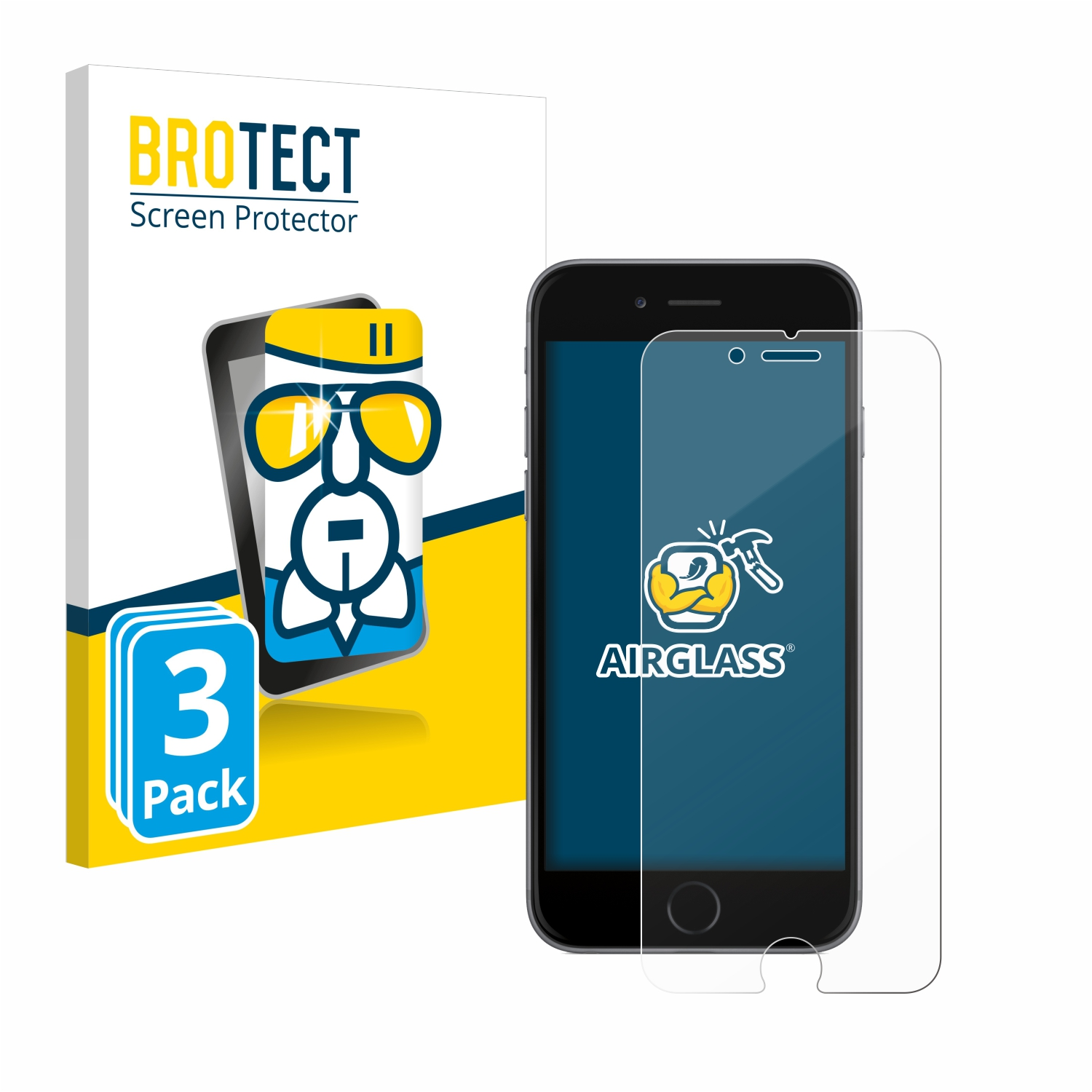 BROTECT 3x Airglass Apple 6) Schutzfolie(für klare iPhone