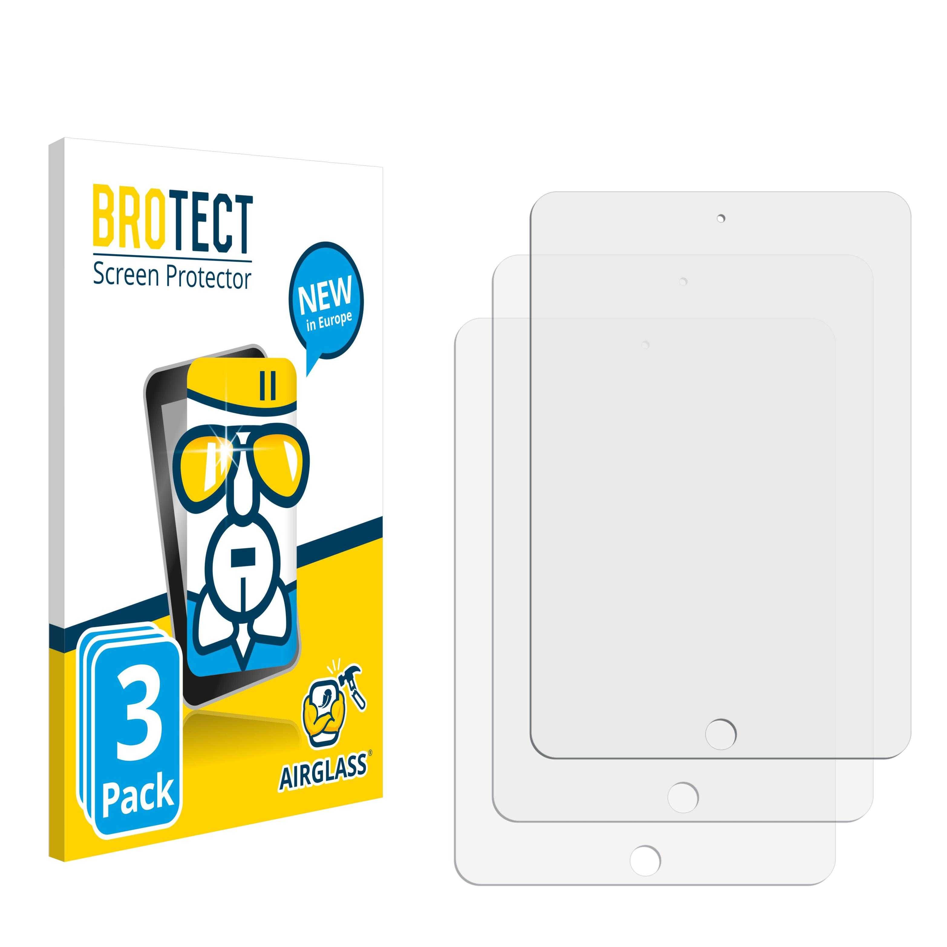 BROTECT 3x Airglass klare Schutzfolie(für 1 Apple 2012) iPad Mini