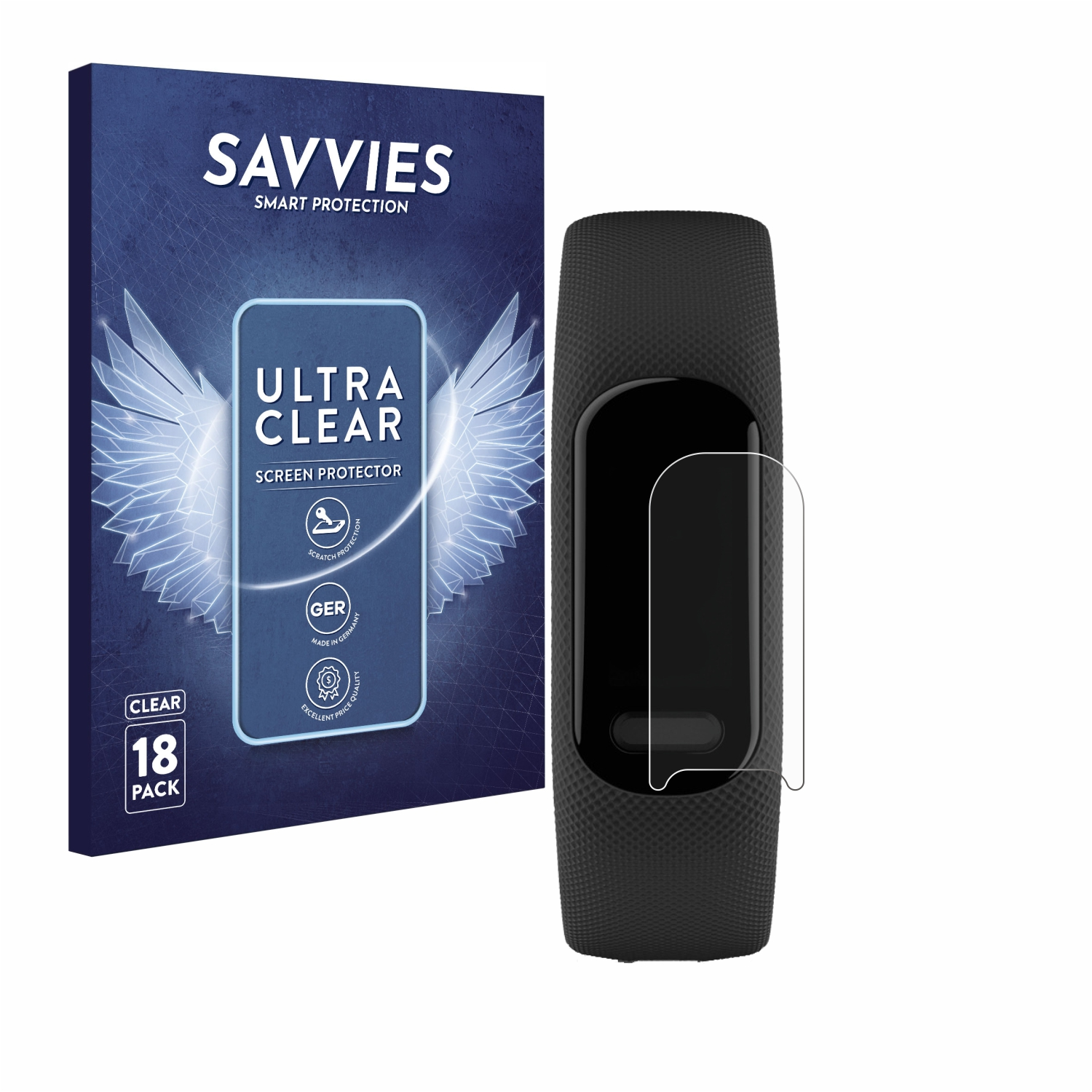 SAVVIES 18x 5) Schutzfolie(für Garmin klare Vivosmart