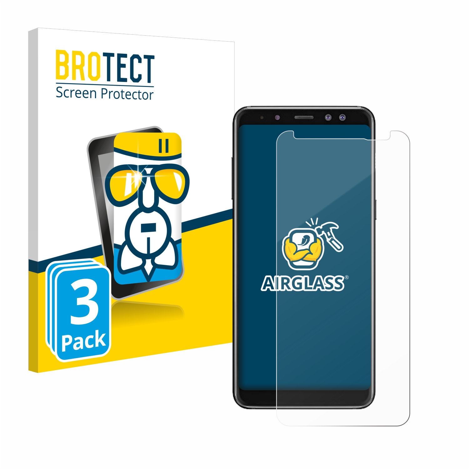 A8 Schutzfolie(für 3x 2018) Galaxy Samsung Airglass klare BROTECT