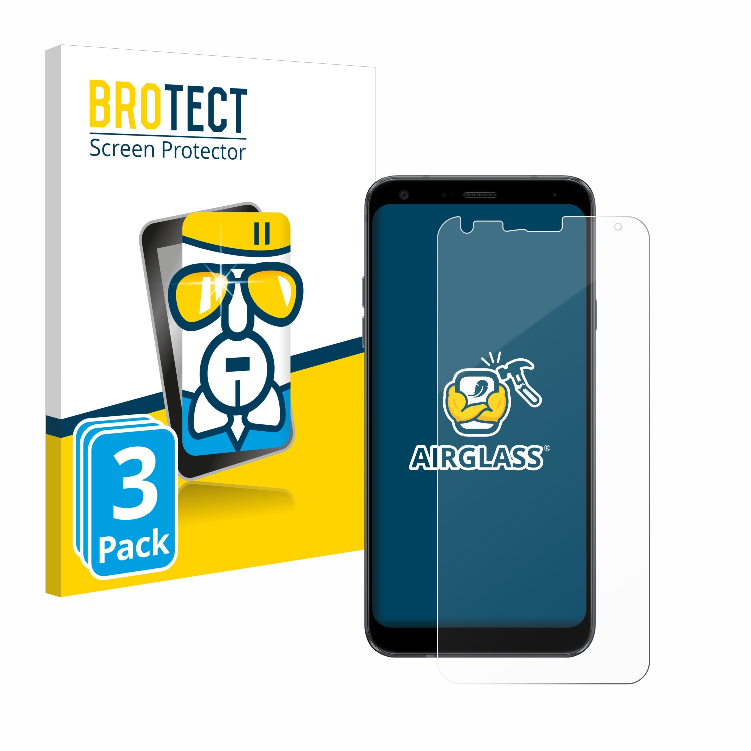 LG BROTECT Airglass 3x klare Q7) Schutzfolie(für