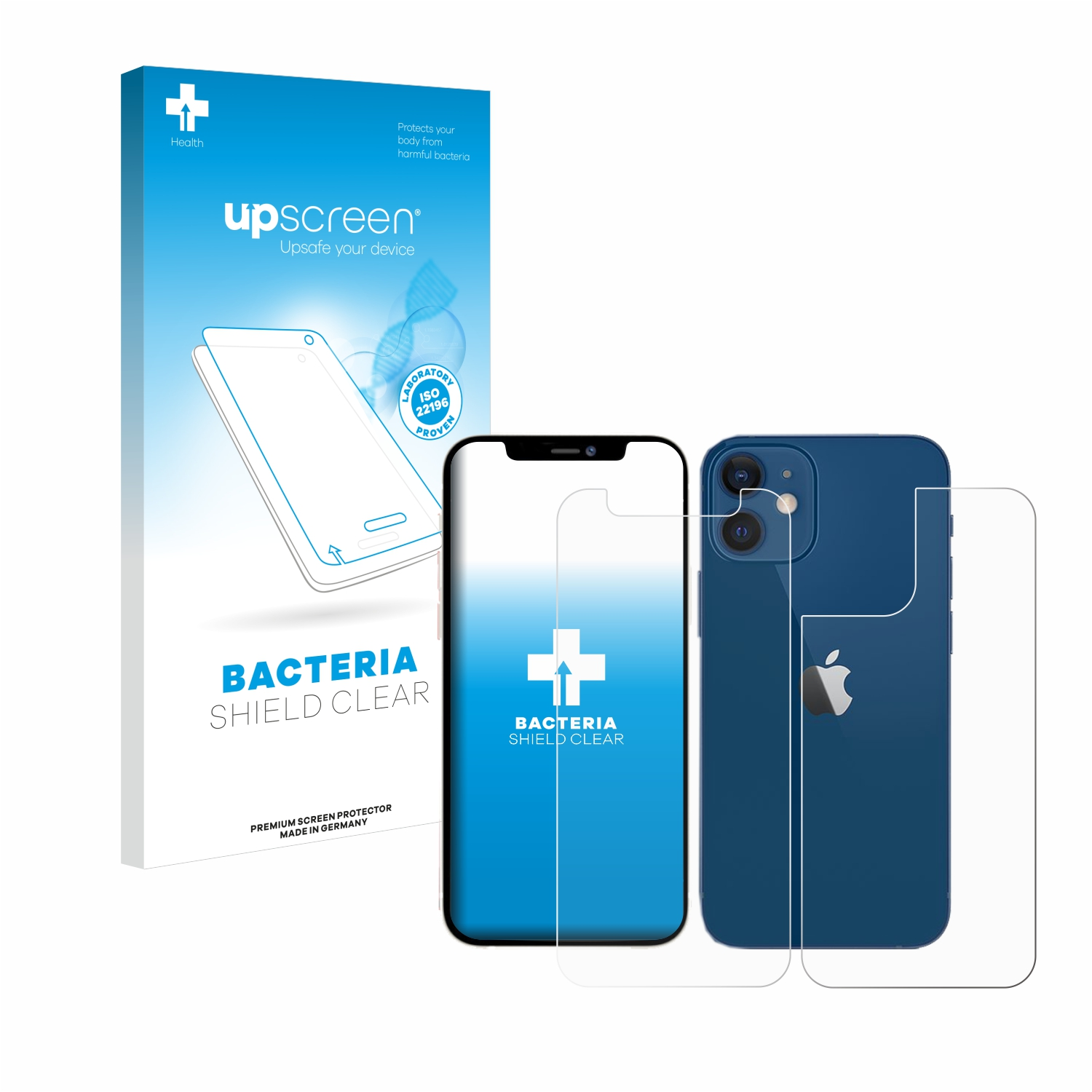 UPSCREEN 12 antibakteriell mini) Apple Schutzfolie(für iPhone klare
