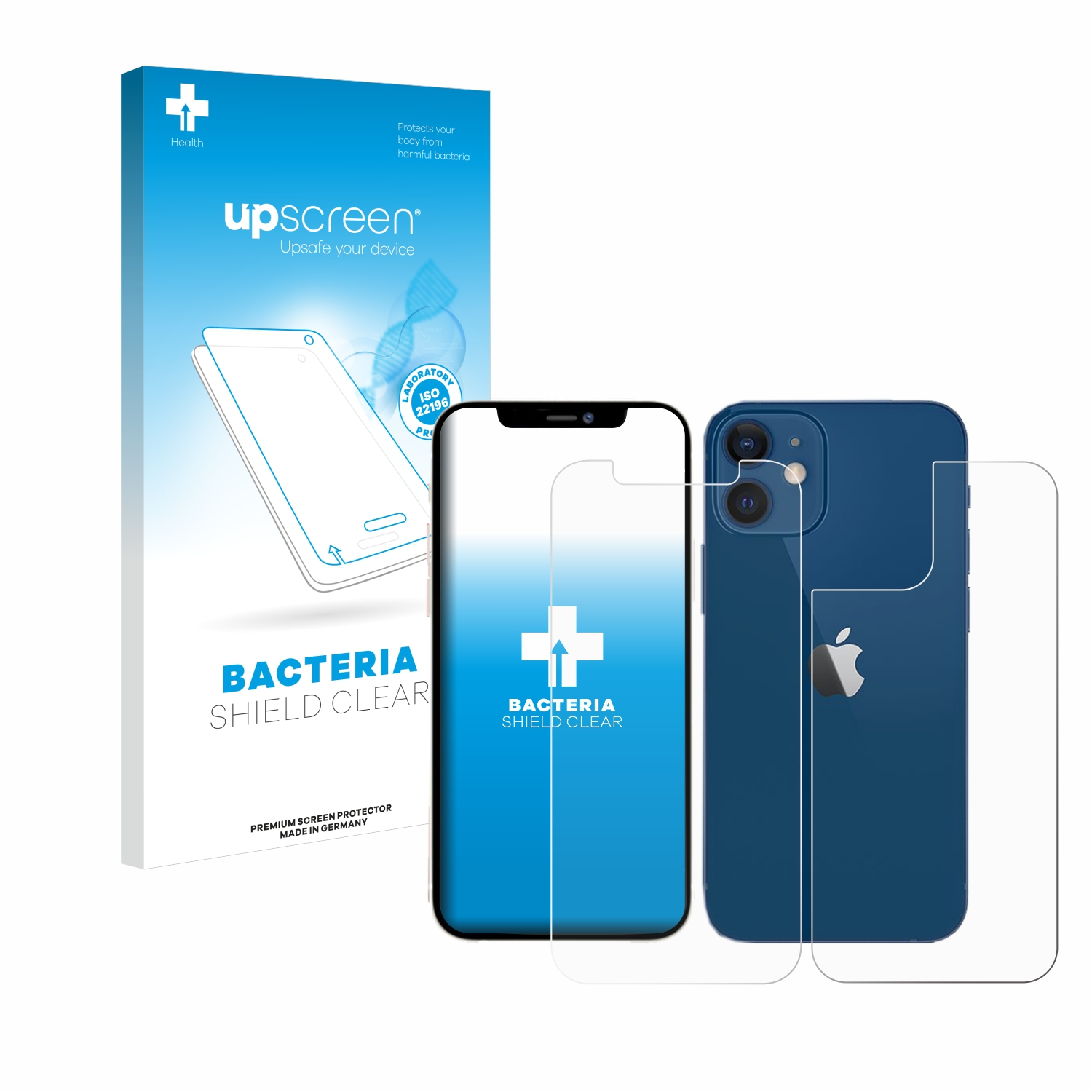 UPSCREEN klare antibakteriell Apple 12) iPhone Schutzfolie(für