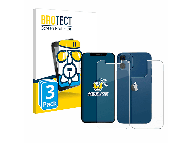BROTECT 3x Airglass klare Apple 12) iPhone Schutzfolie(für