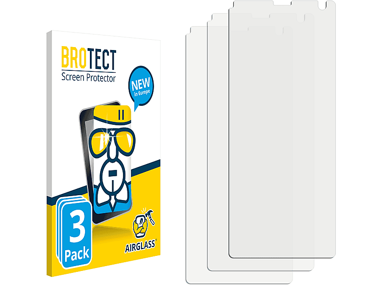 3x BROTECT Xperia Sony XZ3) Airglass klare Schutzfolie(für