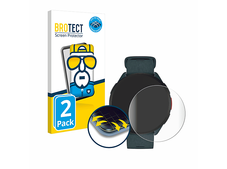 BROTECT 2x Flex Full-Cover 3D Curved Schutzfolie(für Polar Pacer)