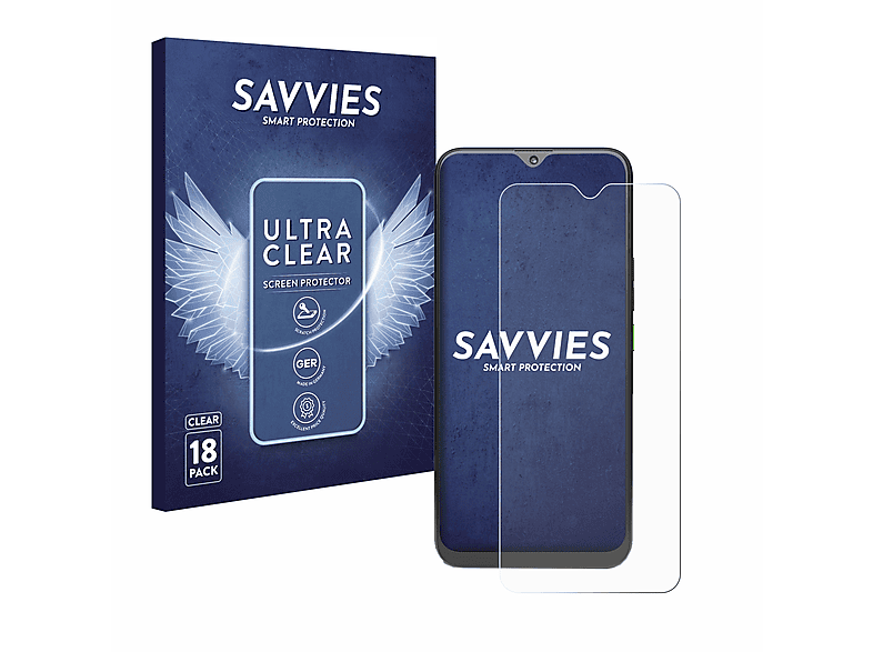 SAVVIES 18x klare Schutzfolie(für 4G Systems Rephone)
